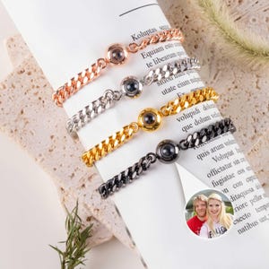 Custom Photo Bracelet for Men, Personalized Gift For Father, Dad Bracelet, Birthday Anniversary Gift for Him Husband Boyfriend, Keepsake