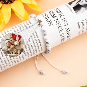 Personalized Photo Bead Bracelet, Projection Bracelet, Memorial Bracelet