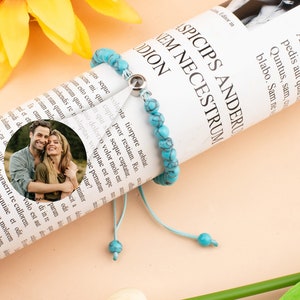 Personalized Photo Bead Bracelet, Projection Bracelet, Memorial Bracelet