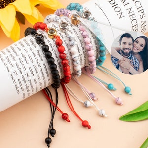 Personalized Photo Bead Bracelet, Projection Bracelet, Memorial Bracelet
