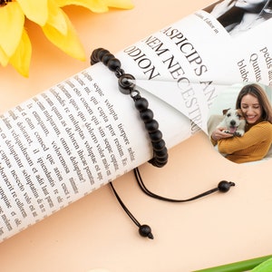 Photo Projection Bracelet, Gemstone Photo Bead Bracelet, Picture Bracelet, Memorial Bracelet