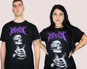 Gothic T-shirt, Black metal T-shirt, Death Metal, Skulls Top, Unisex Underground Clothing, Horror, Punk Aesthetic Clothing, Skeleton T-shirt