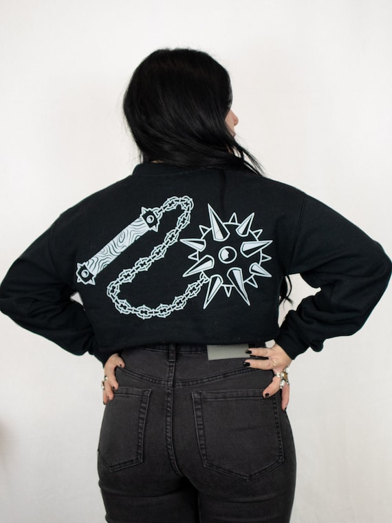 Gothic sweatshirt, alternative sweatshirts, punk sweatshirts, black printed sweatshirt, street style, Fires, goat skull, witchcraft.