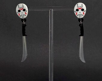 Horror Earrings ◾Gothic Jewelery ◾ Methacrylate Jewelery ◾ 13th ◾Acrylic Earrings ◾ Halloween ◾ Old School Tattoo