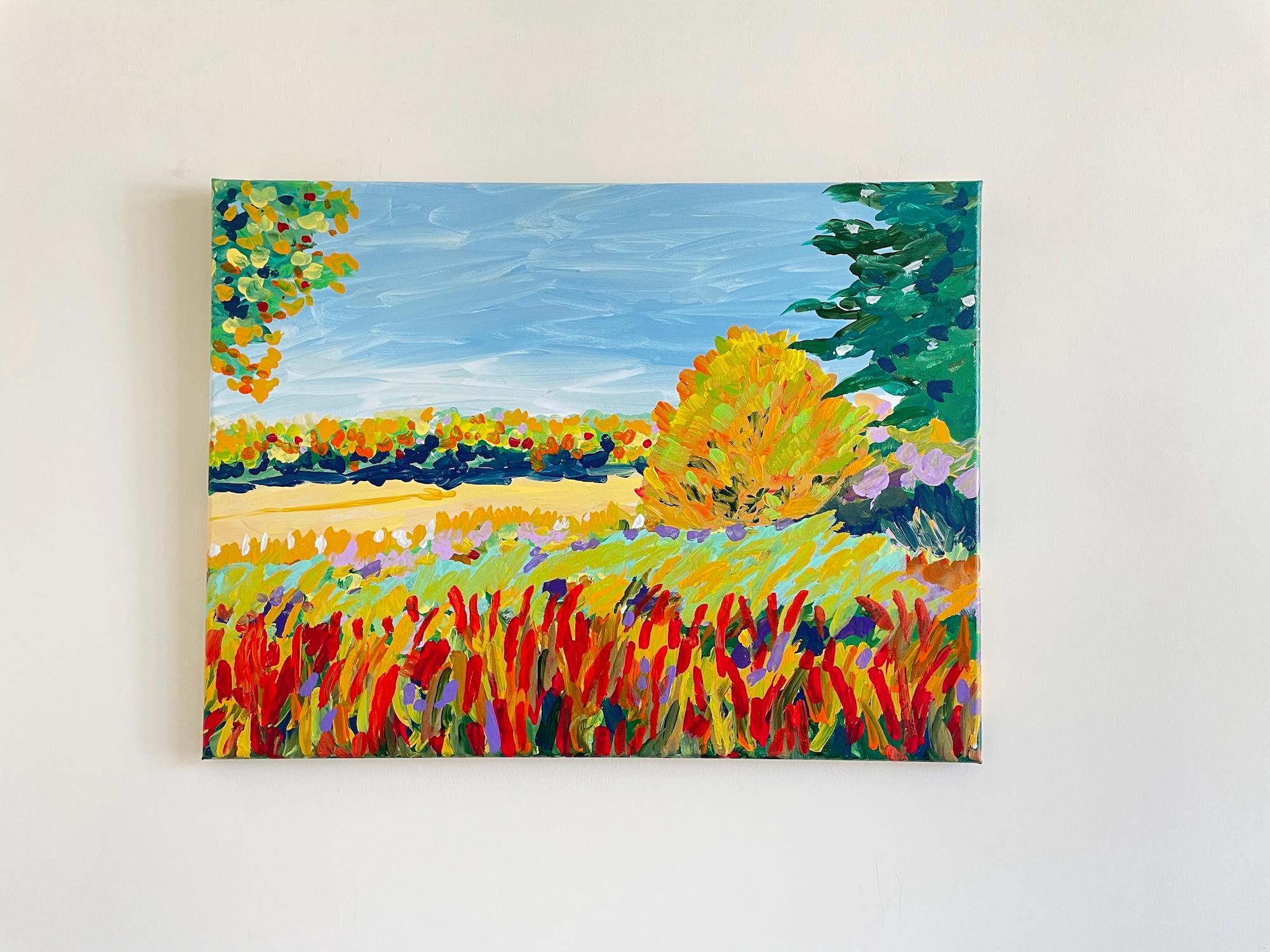 秋の風景画 アクリル絵画 彩画 印象派 【公式通販】