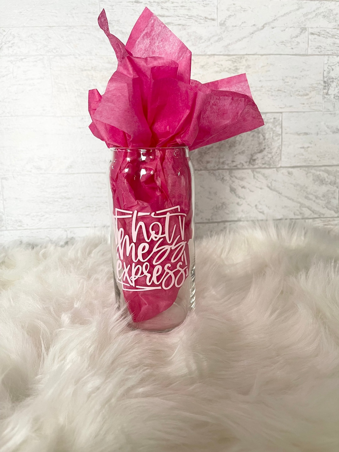 20oz Beer Can Glass - Hot Mess Express - Glass Tumbler -iced Coffee ...