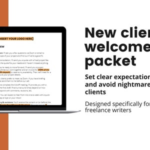 Freelance Writing New Client Welcome Packet Template | Freelance Client Onboarding Packet | Client Welcome Kit | Freelance Writer Template
