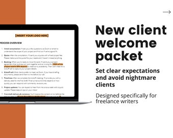 Freelance Writing New Client Welcome Packet Template | Freelance Client Onboarding Packet | Client Welcome Kit | Freelance Writer Template