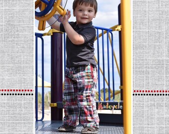 Otto&#39;s Knit-Waist Woven Pants for Kids Sizes 2 to 14 PDF Sewing Pattern Instant Download