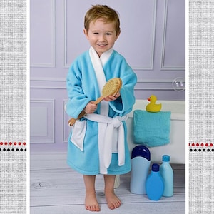 Naaipatroon kinderbadjas: fleece of badstof, maten 2 t/m 14 Stephen's (pdf-patroon)