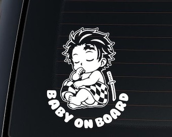 Demon Slayer Inspired Baby on Board Car Decal – Anime Manga Vinyl Sticker