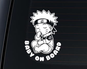 Naruto Sasuke Inspired Baby on Board Car Decal Anime Ninja Vinyl Sticker