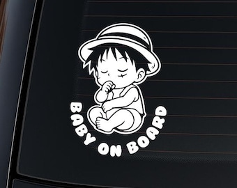One Piece inspired Baby On Board Decal Anime Car Window Sticker Vinyl Decal