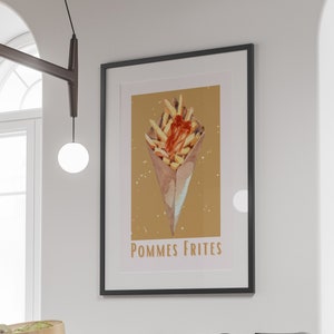 French fries poster | Premium Poster Print Matt | Wall Art | Kitchen Posters | Retro Poster Art | Classic Poster