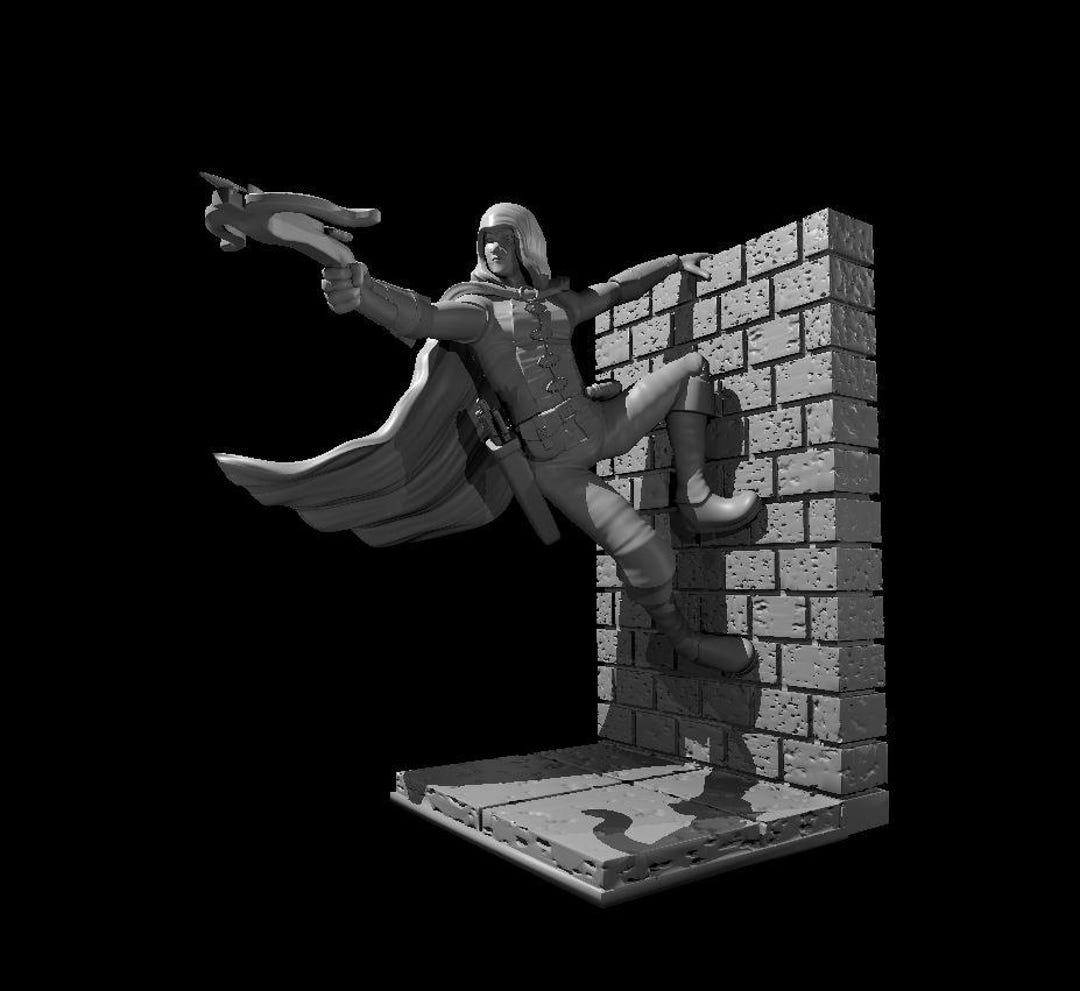 Human Male Ranger on Wall With Crossbow/ Mz4250/ 25mm (1 Inch) Scale ...