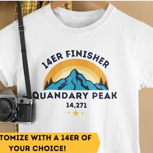 Custom 14er t-shirt, Personalized 14er T-shirt, 14er Finisher shirt, Fourteener t-shirt, Colorado 14er shirt, custom peak hiking tee