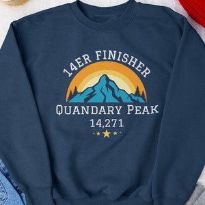 14er Long Sleeve, custom 14er sweater, Quandary Peak Shirt, Colorado Peaks, Fourteener Sweater, Pikes Peak, Mt. Elbert shirt,14er gift, hike