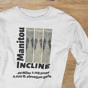 Manica lunga Manitou Incline, Vintage Manitou Incline, maglione Colorado Incline, Manitou Springs, Incline Winter, il maglione Incline