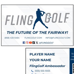 Biglietti da visita personalizzati per ambasciatori del marchio FlingGolf, 100 pezzi