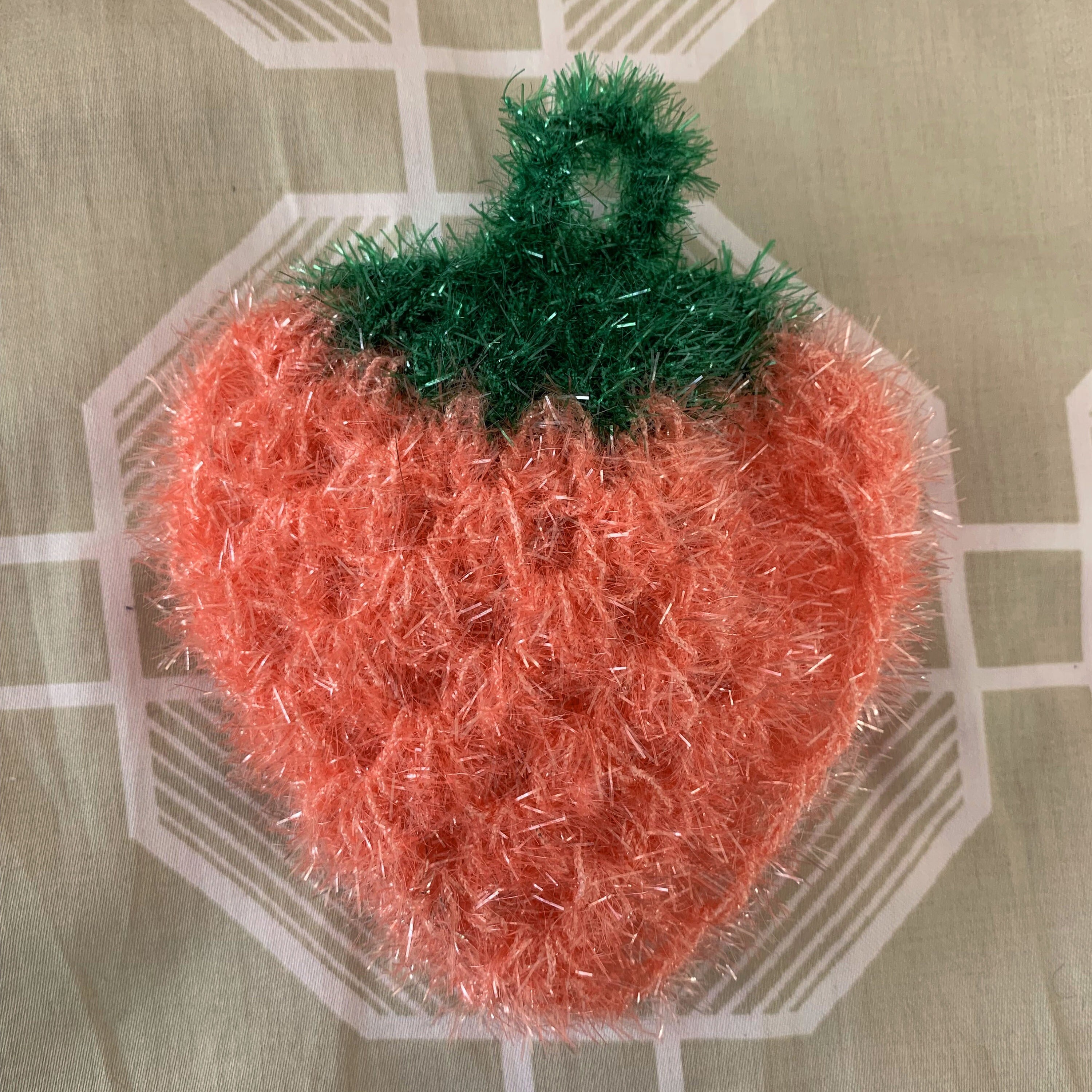 Eponge Grattante Tawashi Au Crochet en Forme de Fraise