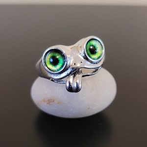 Fidget frog ring with moving tongue / Cute frog Ring /Froggy Ring /Toad Ring /Animal Ring