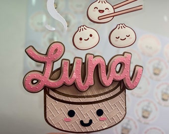 Dumpling cake topper, dim sum party, bao cake topper, little dumpling cake topper, lunar new year korean dol decorations