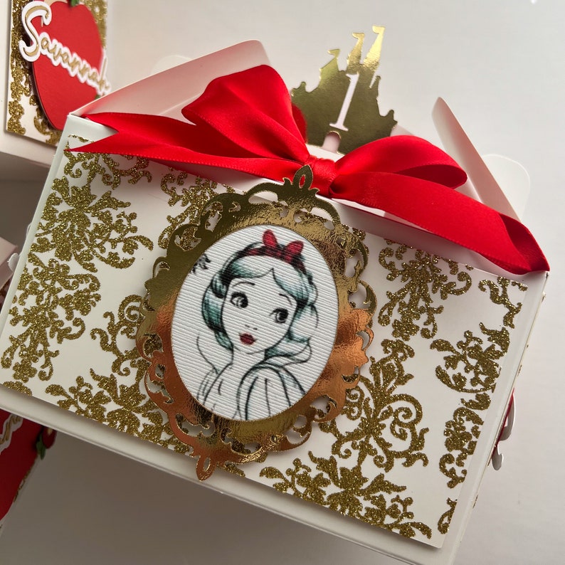 Snow White Favor Boxes, Princess Party Favor Boxes, Princess Treat Boxes, Snow White Candy box image 8