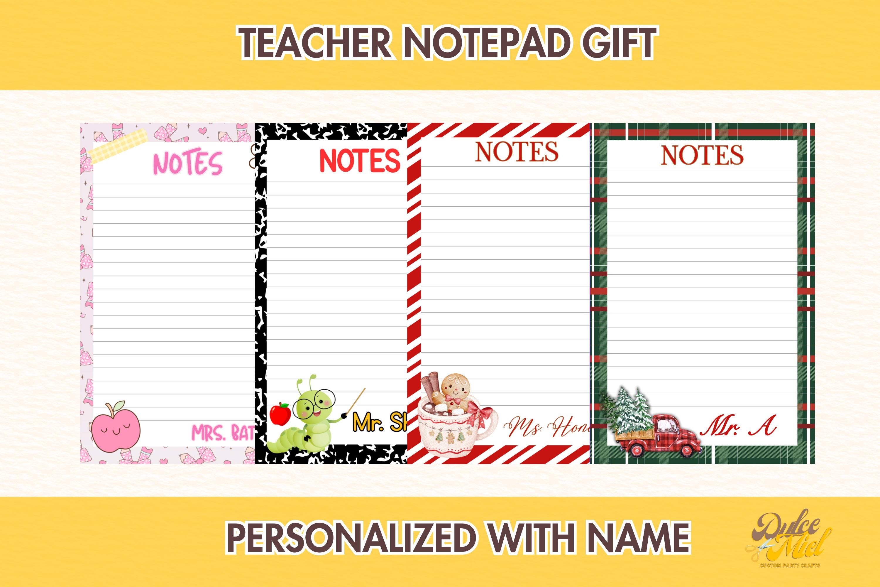 Personalized Teacher Notepad Gift: Custom Stationery (5.5x8.5 In) - Etsy