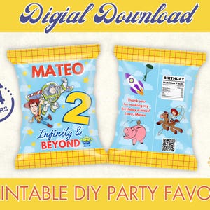 Toy Story Chip Bags: Printable Party Favors (Digital Download)