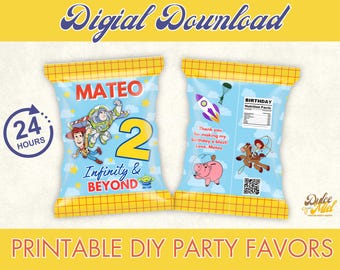 Bolsas de papas fritas de Toy Story: recuerdos de fiesta imprimibles (descarga digital)