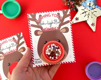 Personalized Christmas Playdoh Party Favors: Festive Confetti Dome