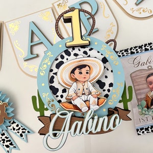 Charro cake topper, charro 1st birthday, first fiesta cake topper, mexican style baby charro cake topper, vaquero cake topper