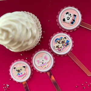 chip and potato inspired cupcake toppers, chip and potato cake toppers, chip and potato party decor