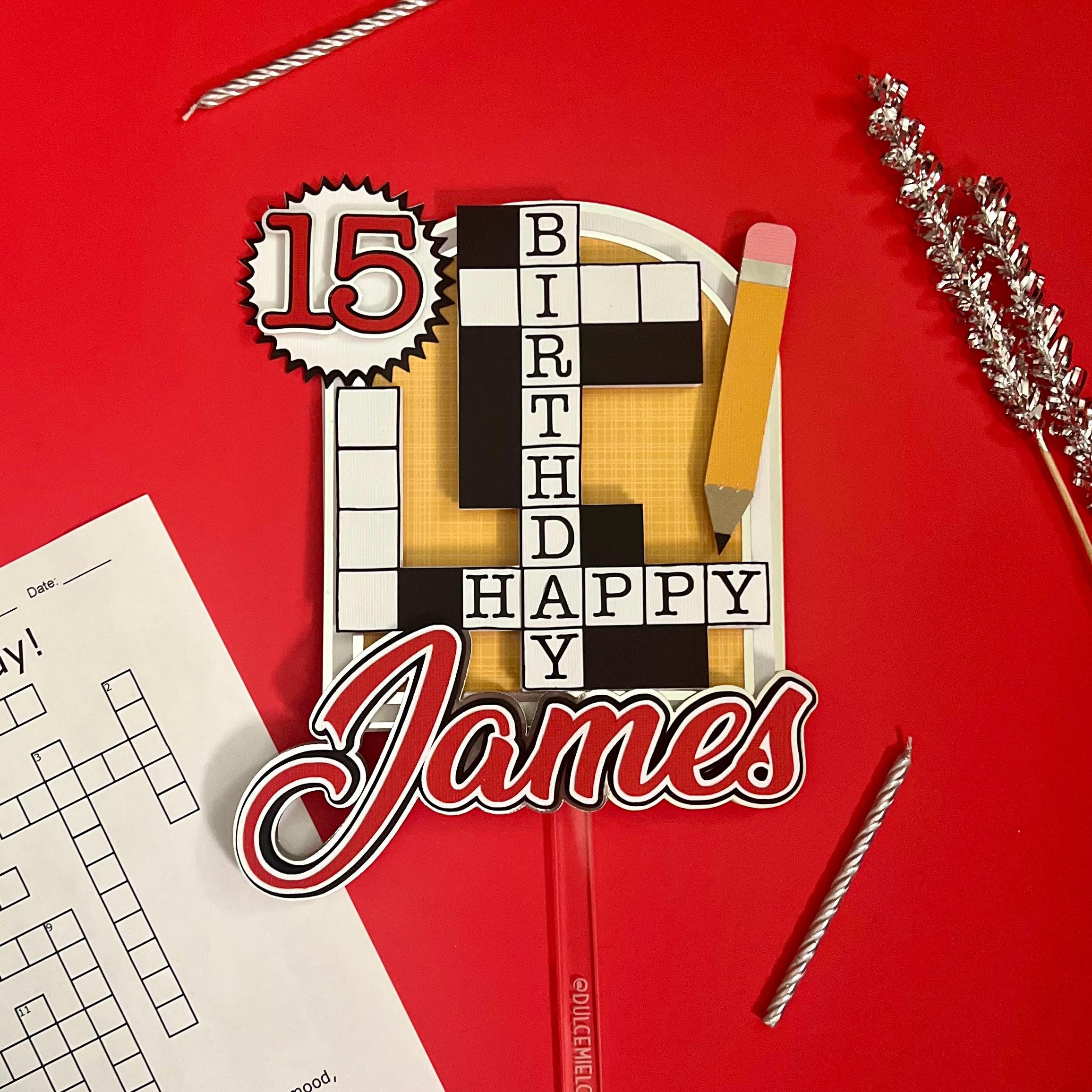 Crossword Puzzle Cake Topper: Game Night Party Decoration - Etsy