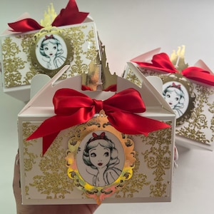 Snow White Favor Boxes, Princess Party Favor Boxes, Princess Treat Boxes, Snow White Candy box image 2