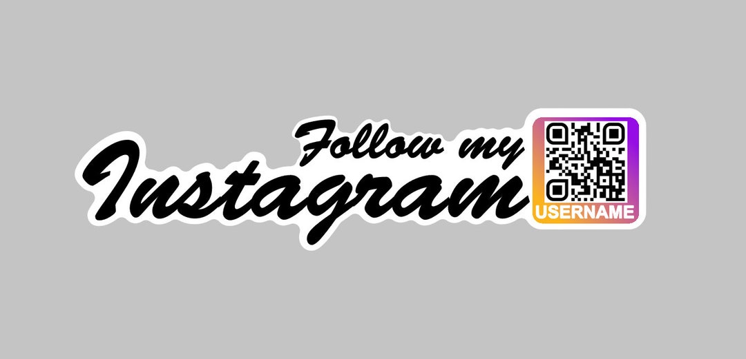 5 Adesivi Instagram Con QR Code Personalizzato E Nome - 15x3,8 Cm Lucidi