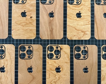 Para iPhone 14 Pro y 14 Pro Max, pegatina de película protectora de piel de madera auténtica hecha en Alemania, calcomanía de vinilo