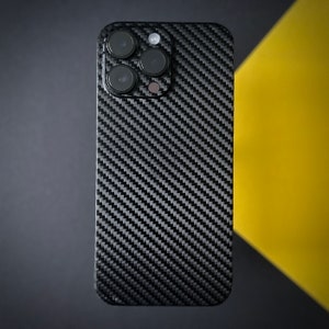 iPhone 14 13 12 Pro Max Mini Skin vinyl wrap Carbon Black !Made in Germany!