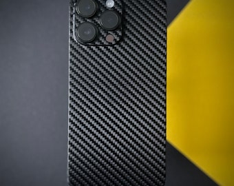 iPhone 14 13 12 Pro Max Mini Skin vinyl wrap Carbon Black !Made in Germany!