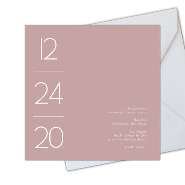 Dissertation Defense Invitation Etsy