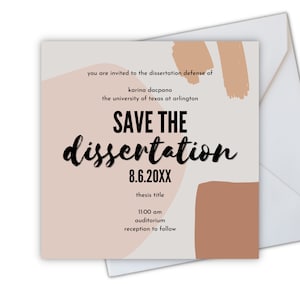 Dissertation Invitation PhD EdD Doctoral Defense Instagram Post Square Invitation (Neutral Abstract)
