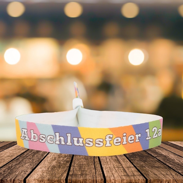 Personalisierte Stoffbändchen - Perfekt für Abschlussfeier & Events, Selbst Gestaltetes Festivalbändchen, Individuelle VIP Eventbänder