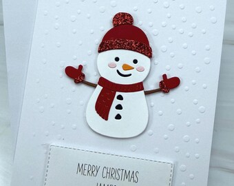 Personalized Handmade Snowman Christmas Gift Card Holder