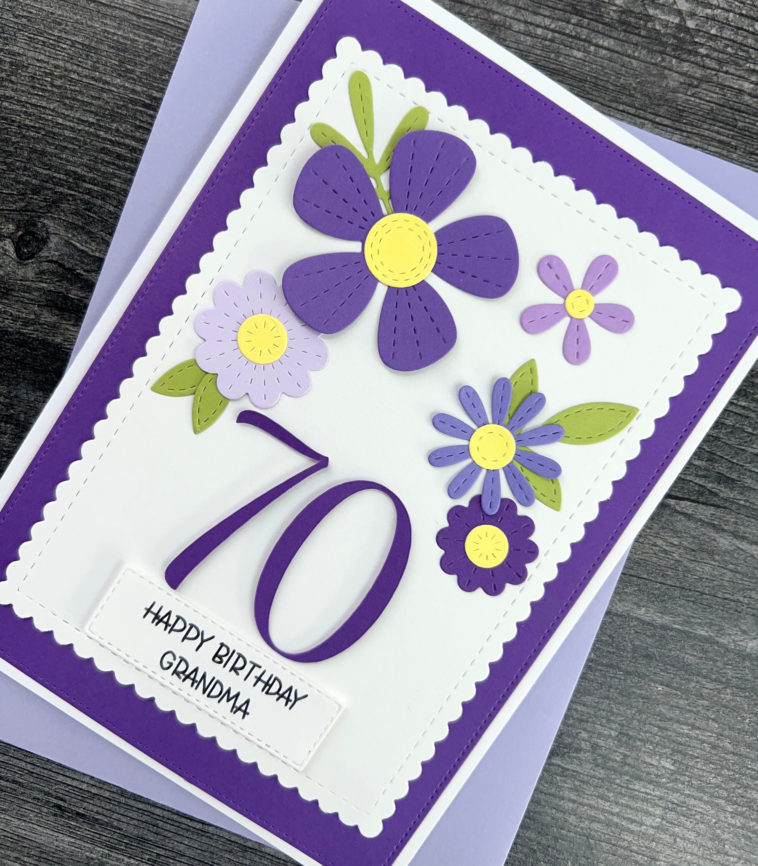 70th Birthday Card, Handmade and Personalized for Her, Beautiful Floral ...
