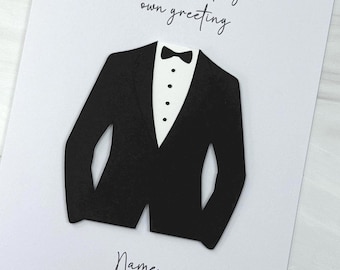 Wedding Day Card For Son, Son in Law, Handmade And Personalized. Customize With Your Own Greeting. Various Colors Available.
