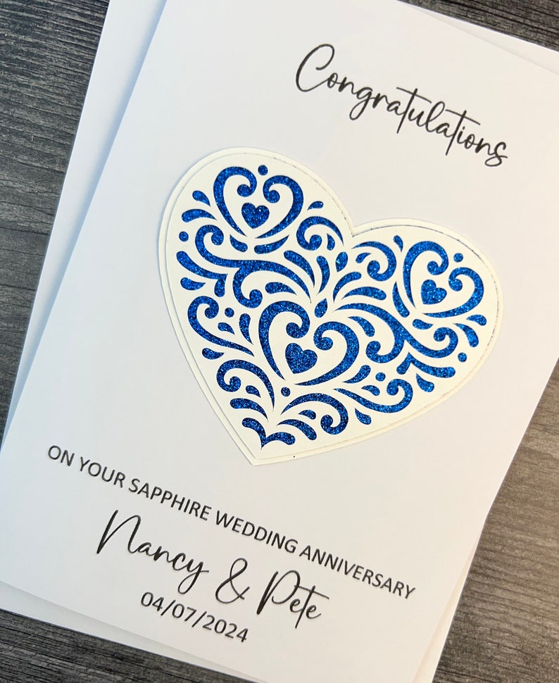 SAPPHRE Annversary Card-personalsed-45th Weddng Annversary Card - View #8
