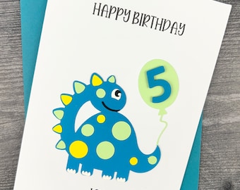 Roarsome Dinosaur Birthday Card For Children, Handmade And Personalized, For Girls And Boys Of Any Age.