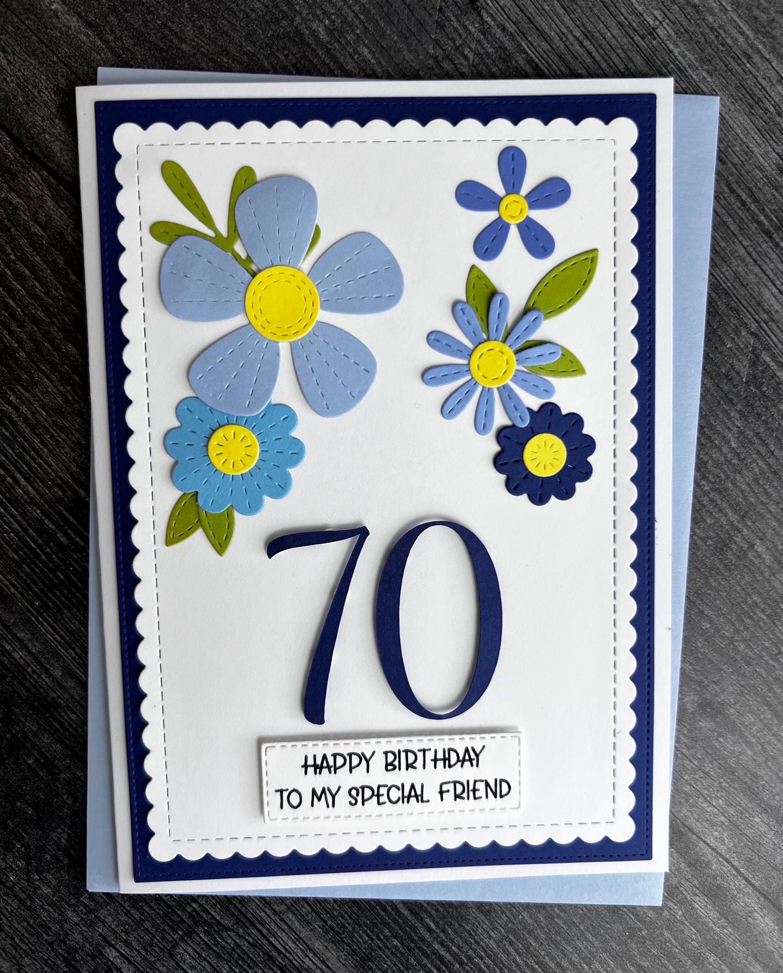 70th Birthday Card, Handmade and Personalized for Her, Beautiful Floral ...
