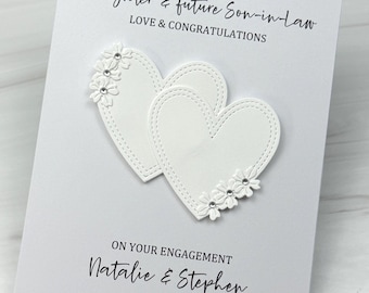 Engagement Card, Son, Daughter, future in-law, Special Couple. Handmade And Personalized.