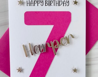 Printable 7th Birthday Card Loved for 7 Years 7th (Download Now) - Etsy